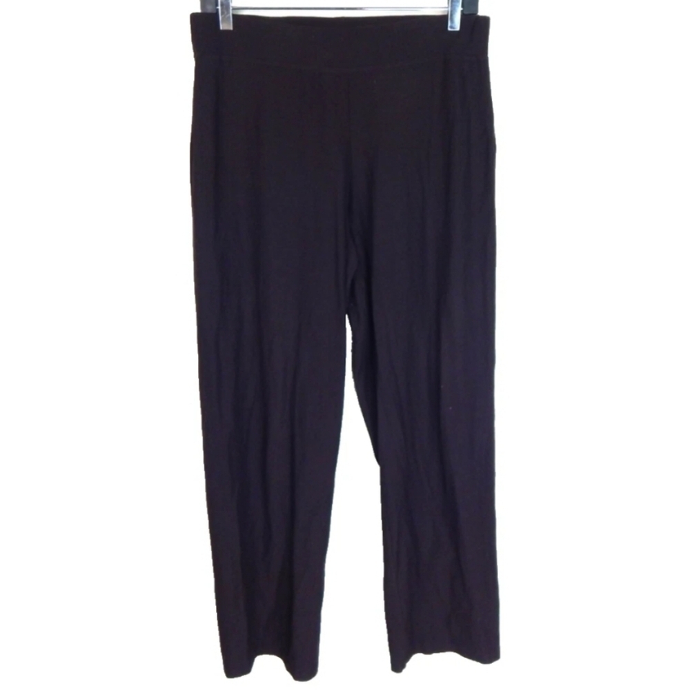 Eileen Fisher Brown Straight Leg Stretch Crepe Pants